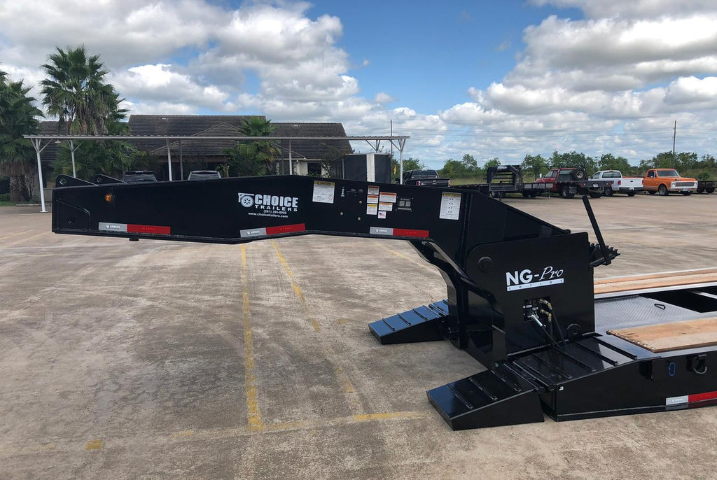 55 Ton Choice Lowboy Trailer w/ Hydraulic Flip Axle