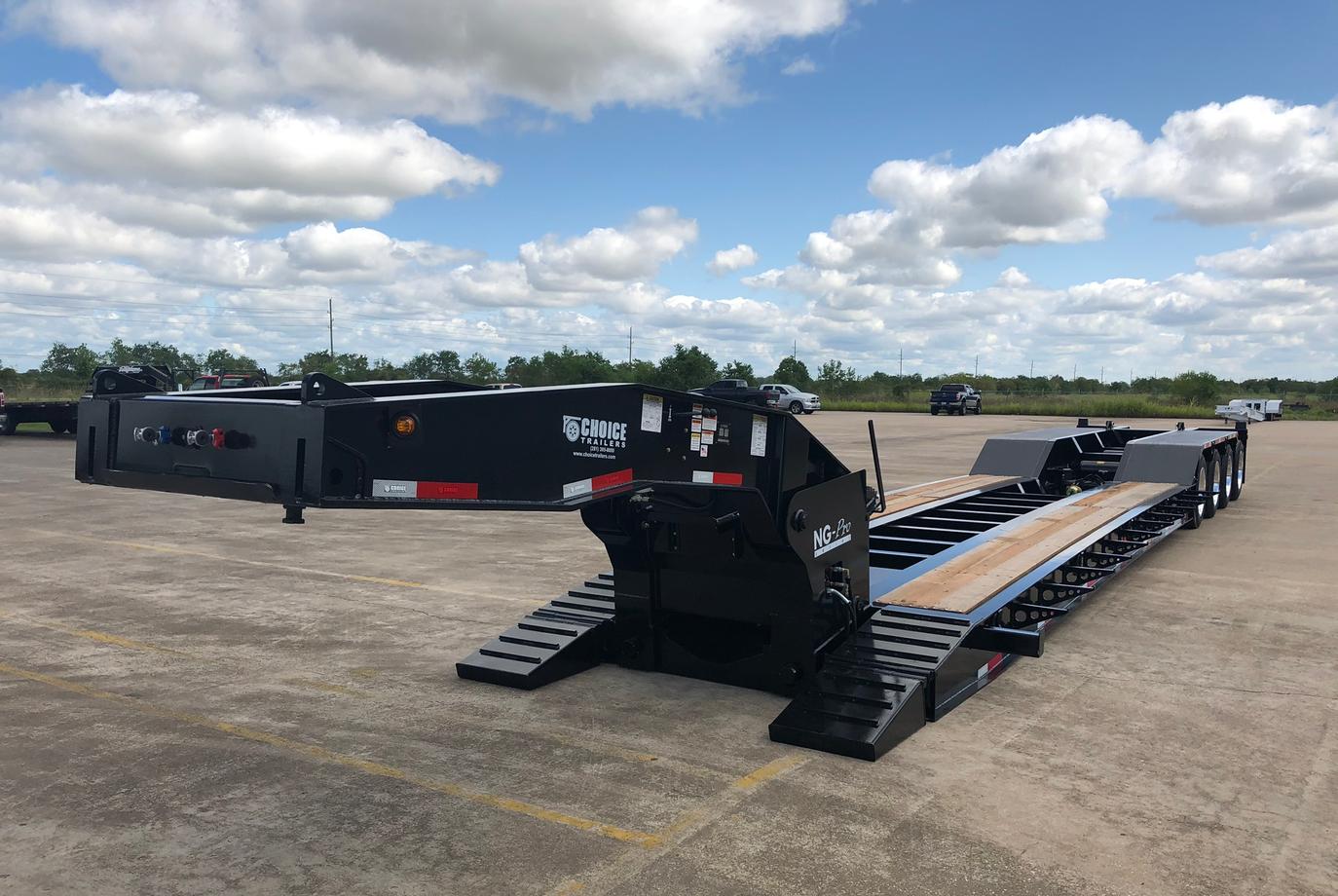 55 Ton Choice Lowboy Trailer w/ Hydraulic Flip Axle