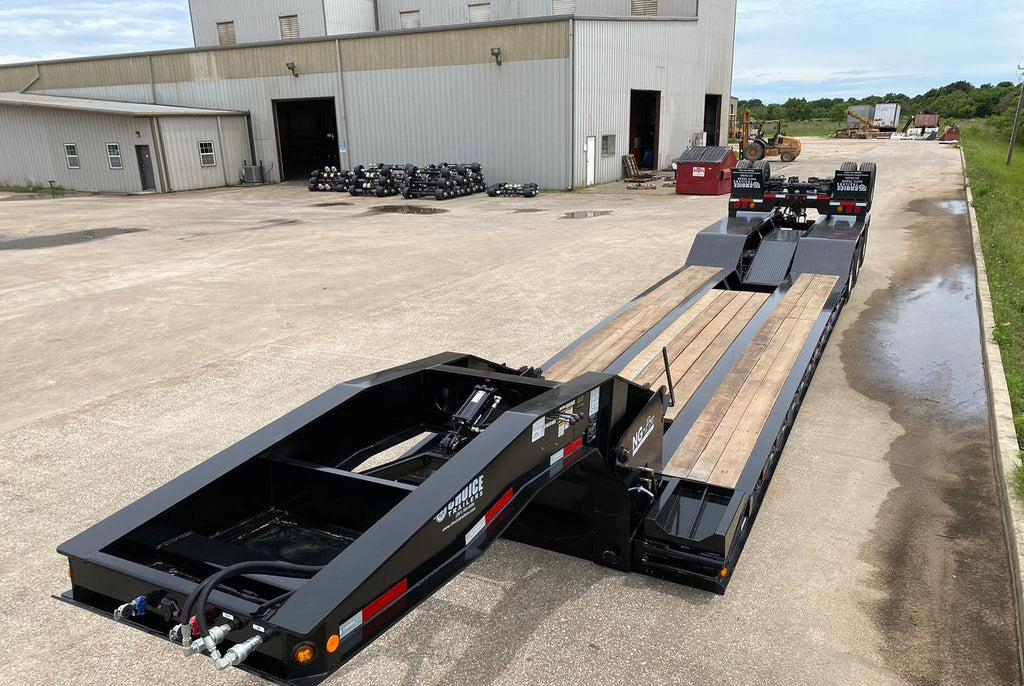 55 Ton Choice Lowboy Trailer w/ Hydraulic Flip Axle