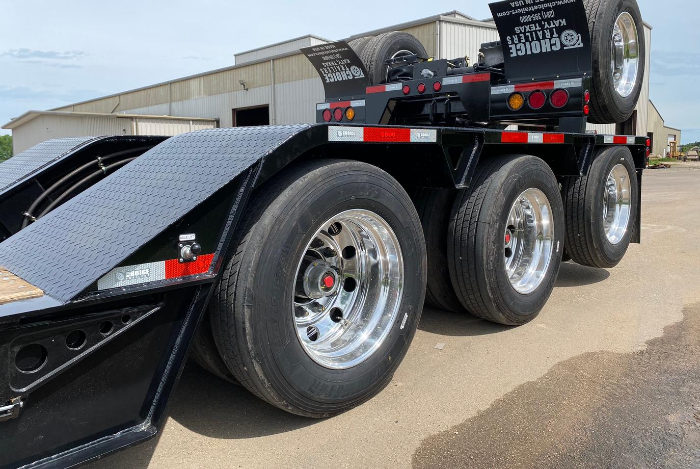55 Ton Choice Lowboy Trailer w/ Hydraulic Flip Axle